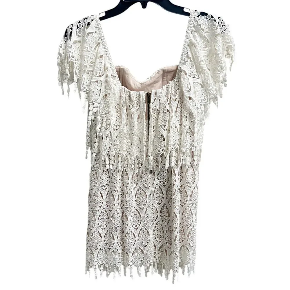 Stone Cold Fox Ivory Cream Iowa Off Shoulder Dress XS S Bridal Wedding Romantic - Picture 3 of 8